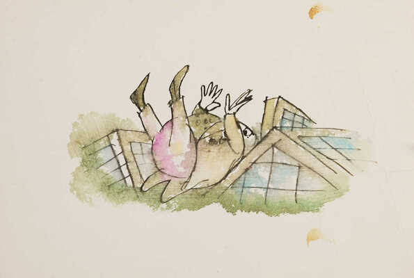 Калиновский Геннадий Владимирович. Лот из двух вариантов иллюстраций к книге Л. Кэрролла в пересказе Бориса Заходера «Приключения Алисы в Стране чудес» (М.: Детская литература, 1974), с. 42, рис. 39.